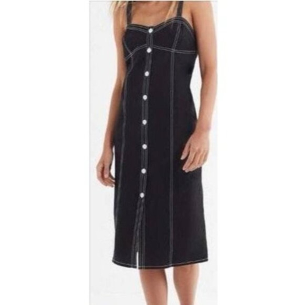 Urban outfitters Black Button-Down Midi Dress